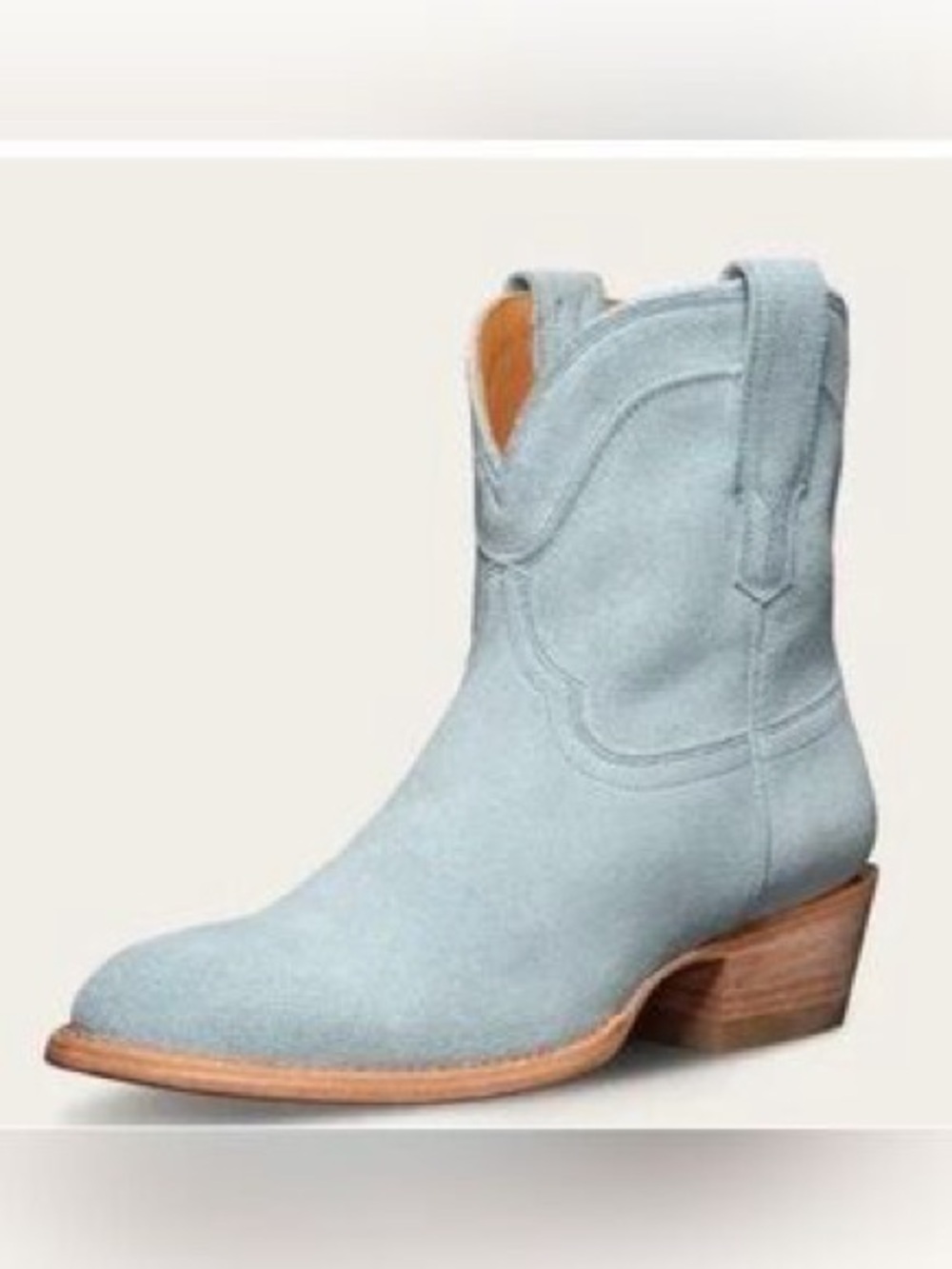 Tecovas Light Blue Suede Western Ankle Boot Size 8.5/9